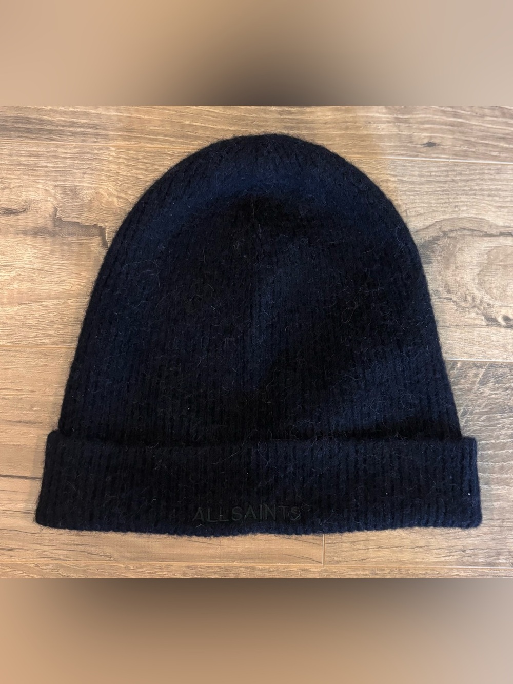 All Saints Underground Beanie Hat – Black | Alpaca Wool Blend | NWOT